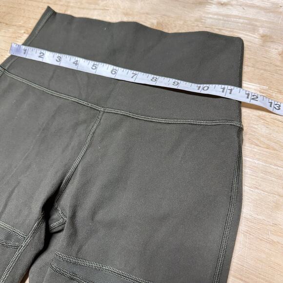 Lululemon Wunder Under Pant (Hi-Rise) Tech Mesh 28" Olive Women's Size 4 EUC - Picture 6 of 8